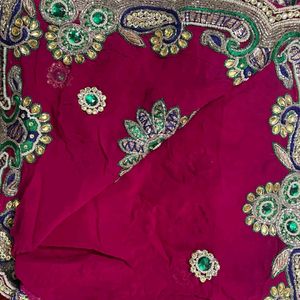 Hand Work Saree With Blouse Piece