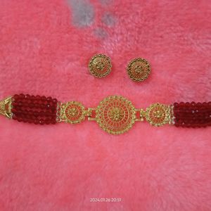 Choker Necklace Merun Colour
