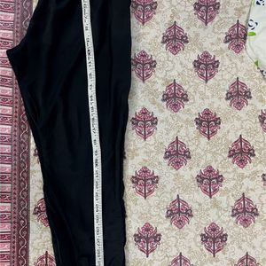 Black Poly Silk Kurta Pant Set