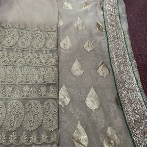 Nude Colour Saree With Stone Border