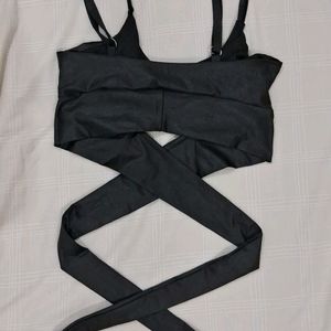 Waist Wrap Leather Top