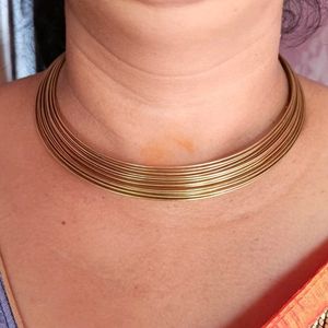 Choker Necklace Set Gold Plated