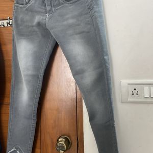 High Waist Grey Jeans