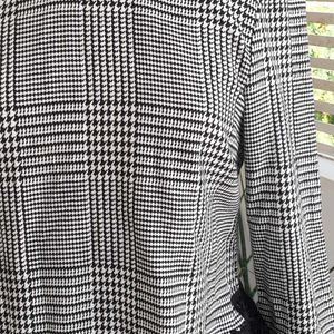 ZARA Houndstooth Asymmetrical blouse