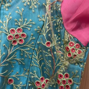 Rose N Aqua Anarkali