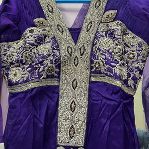 Heavy Embroidered Purple Kurti