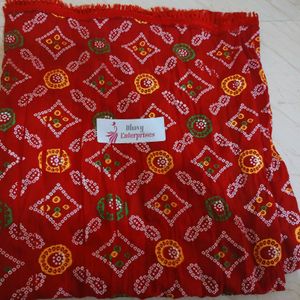 Red Women Printed Dupatta 1 Pcs