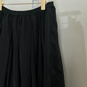 Pure Black Midi Skirt