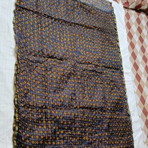 Women Bandhani Art Silk Zari Checks Suit Fabric