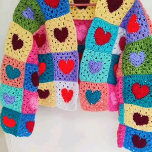 Crochet Heart Cardigan