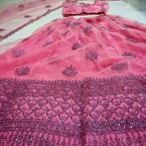 Beautiful Grand Onion Pink Wedding Lehenga Choli