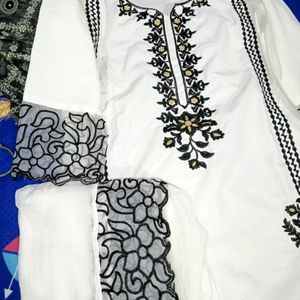 Organza Detailing Kurta Set