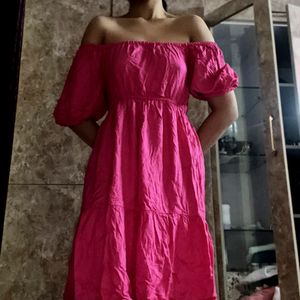 Pink Offshoulder Gorgeous Dress