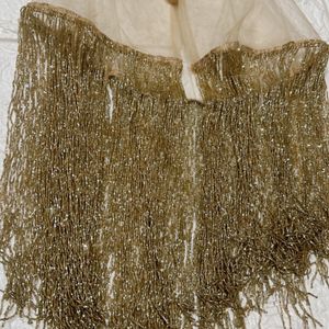 Embellished Sequin Gold Poncho