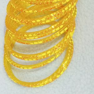 Yellow Glass Bangles