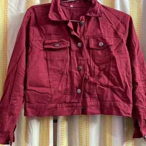 Red cropped Jacket