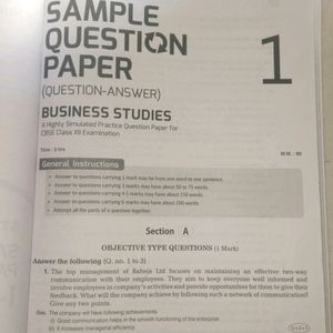 Arihant Business Studies Sample Paper Book