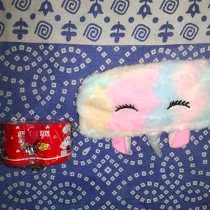 Fur Unicorn Pencil Box Pouch -Piggy Bank Imported