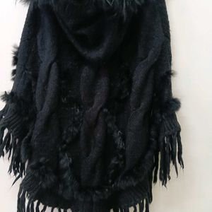 Black Poncho For Teens