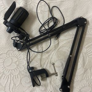 Condenser Mic with Boom Arm Quick Mute, RGB Light