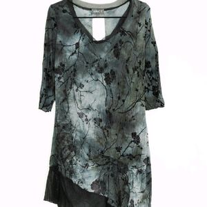 Graphic Print Velvet Touch Mini Dress