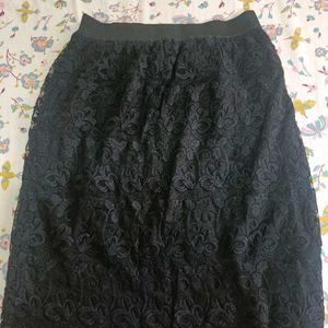 Pencil Lace Black Skirt Formal