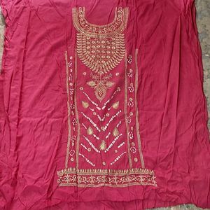 Pure Cotton Embroidered Bandhani Dressed Material