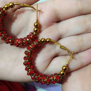 Red Stone Big Hoops