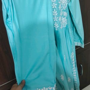 Beautiful Nayra Cut Chikankari Kurta Set