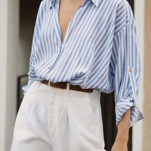 Oversized Stripes Shirt Shaped T-shirt