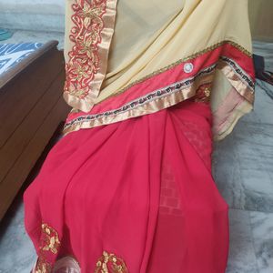 WEEKEND SALE!!!! n exquisite half half pure jorget party wear sari for SALE!!!