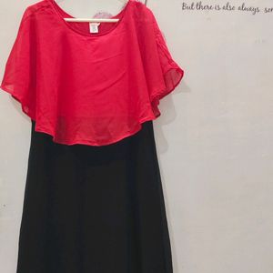 New Beautiful Black & Red Gown