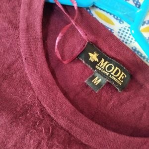 Mode Burgundy Sweater Top