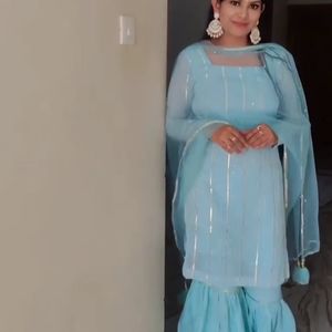 Women Sky Blue Garara Suit