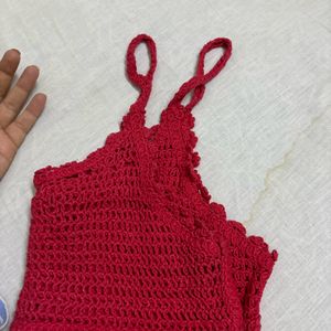 Red Crochet Top Unused To