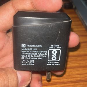 Portronics 18W Charger Type C & USB Ports