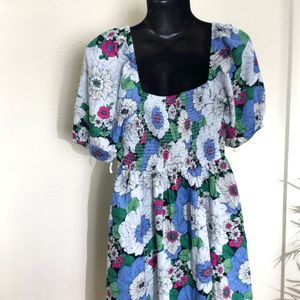 Gap Multi Colour New Floral Printed Dress(Women’s)