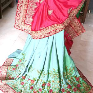 Heavy Embroidery Silk Saree With Blouse