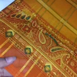 ORANGE FESTIVE WEAR SAREE