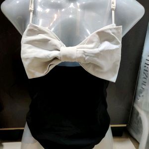 ZARA Big Bow Style Sleek Bodysuit