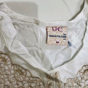 Stitched Pakistani White Suit With Dupatta