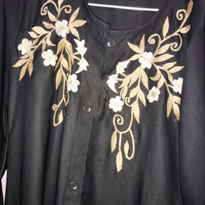 Abaya Black Color With Embroidery Work