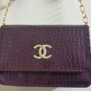 Slingbag Crocodile PU Maroon Pattern