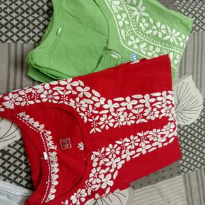 Chikenkari Short Kurti