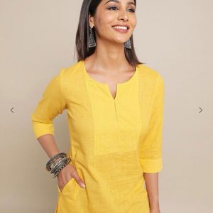 Mustard Straight Fit Kurta