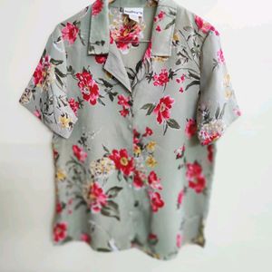 Green Floral Shirt Size-42