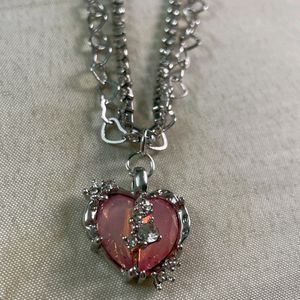 Heart Necklace Peach Colour