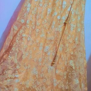 Tan Golden Ethnic Skirt For Girl Or Woman