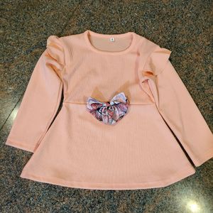 Peach Colour Top For Girl Baby