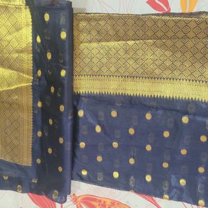 Brand New Chanderi Silk Saree With Blowse Piece